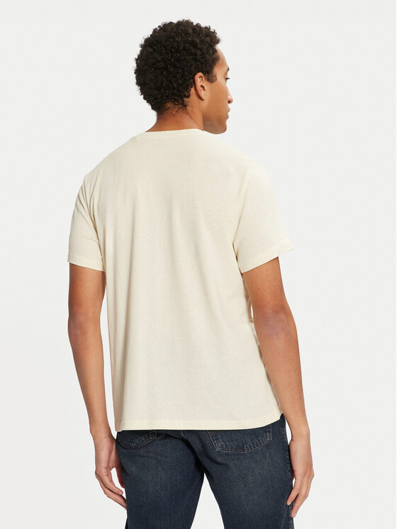 Mustang Mustang T-Shirt Austin 1015662 Εκρού Regular Fit