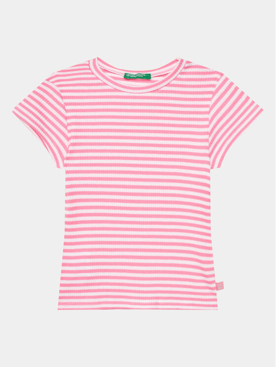 United Colors Of Benetton United Colors Of Benetton Majica 3W5BG10D4 Roza Slim Fit