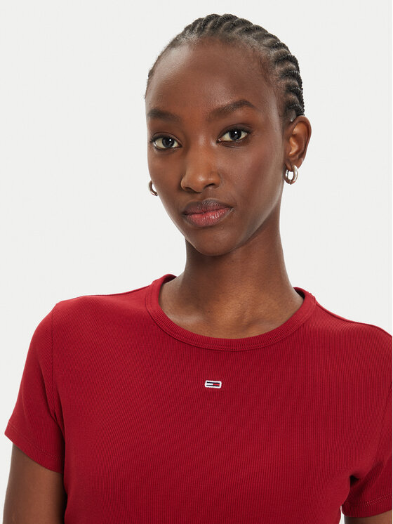 Tommy Jeans Tommy Jeans T-särk Essential DW0DW17383 Punane Slim Fit