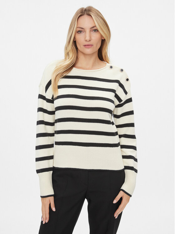 Vila Vila Megztinis 14092999 Écru Regular Fit