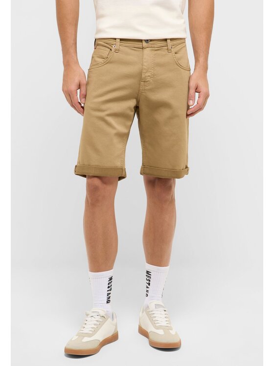 Mustang Mustang Pantaloncini di tessuto Style Chicago Shorts Z Beige Slim Fit