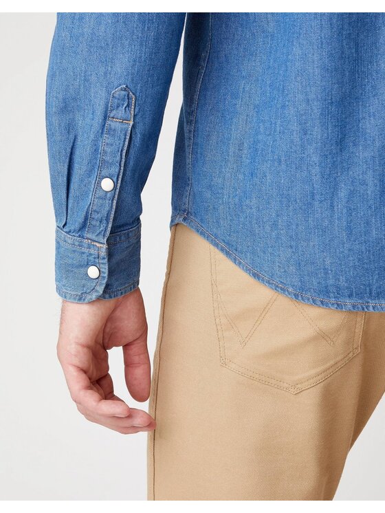 Wrangler Wrangler Camicia LS WESTERN SHIRT Blu Regular Fit