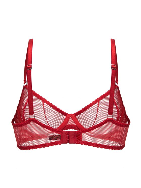 Merci Lingerie Merci Lingerie Biustonosz balkonetka EB05RB05D Czerwony