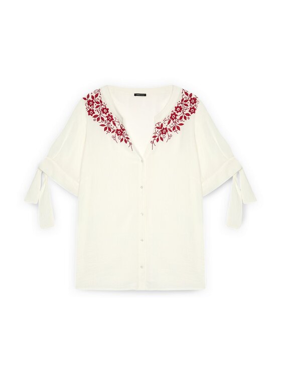 Fiorella Rubino Fiorella Rubino Camicia 5065T001475N0S1 Bianco A-Line Fit