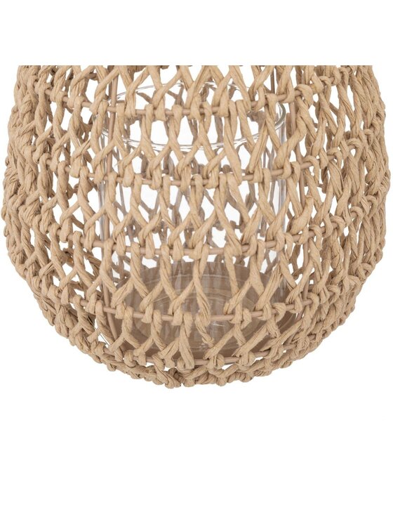 MIAhome MIAhome Lampion rattanowy RISHI 23 cm Beżowy
