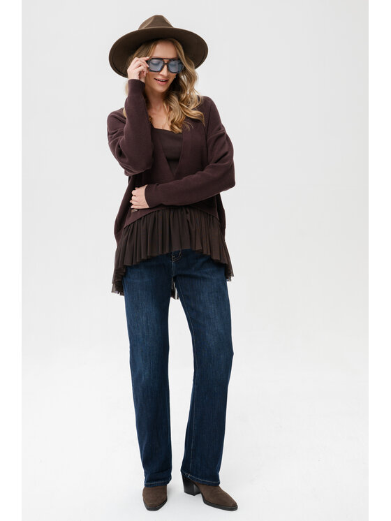 blue shadow blue shadow Kardigan Waxi Brązowy Regular Fit