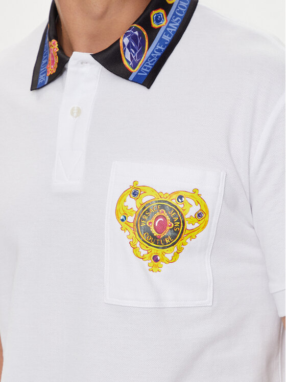 Versace Jeans Couture Versace Jeans Couture Polo 76GAGT11 Biały Regular Fit
