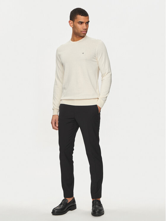 Calvin Klein Calvin Klein Sweter K10K113549 Beżowy Regular Fit