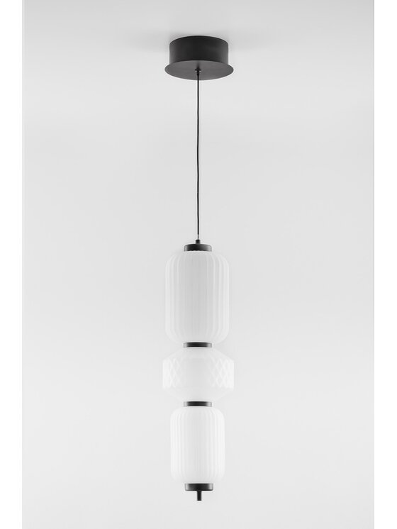 MIAhome MIAhome Lampa sufitowa LED z metalu i szkła czarna Necsar Biały