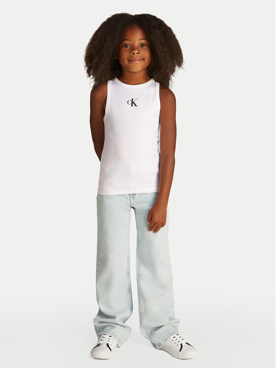 Calvin Klein Jeans Calvin Klein Jeans Τοπ Logo IG0IG02435 Λευκό Regular Fit