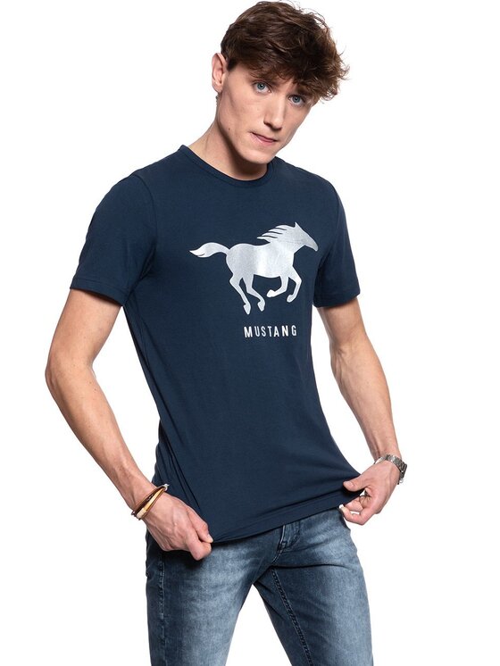 Mustang Mustang T-shirt PRINT TEE Blu Regular Fit