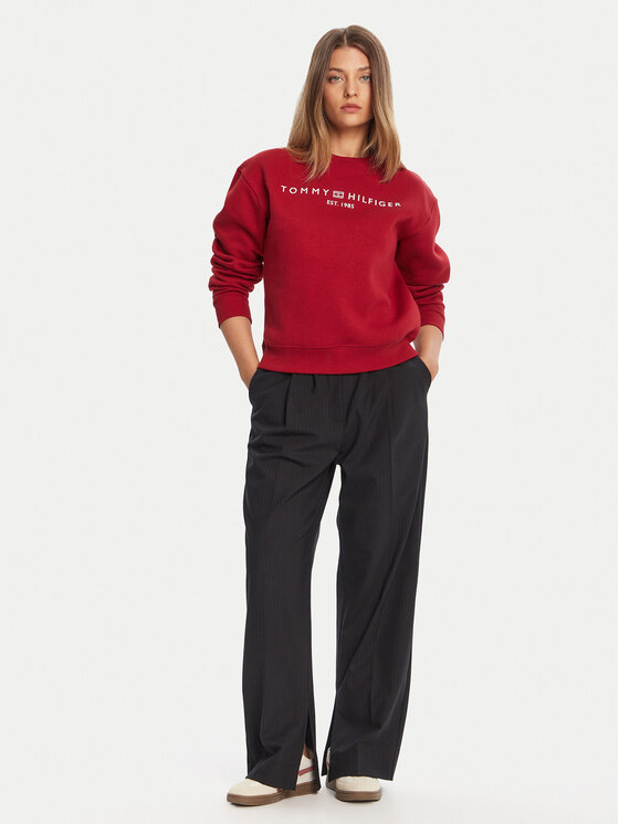 Tommy Hilfiger Tommy Hilfiger Pulóver WW0WW39791 Piros Relaxed Fit