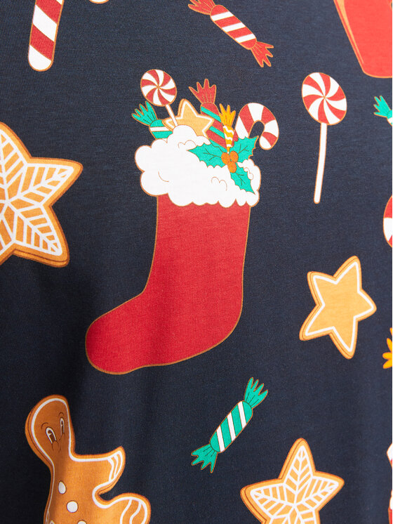 Jack&Jones Jack&Jones Tričko Xmas Merry 12265399 Tmavomodrá Standard Fit