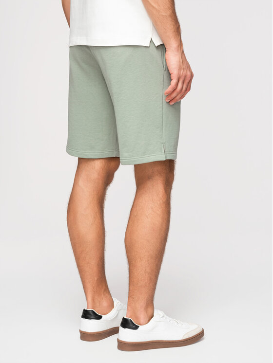 Ombre Ombre Szorty materiałowe OM-SRSK-0196 Zielony jasny Regular Fit