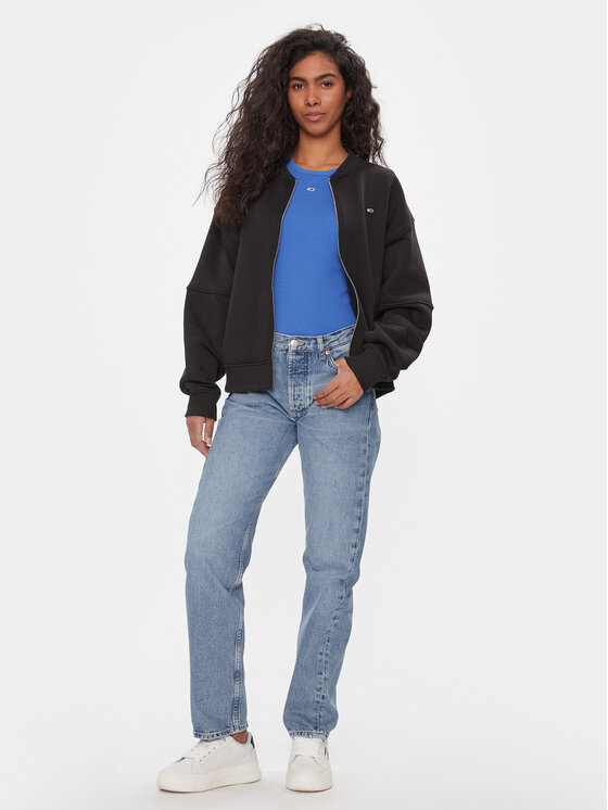 Tommy Jeans Tommy Jeans Majica dugih rukava Tjw Zip Thru Bomber DW0DW17957 Crna Regular Fit