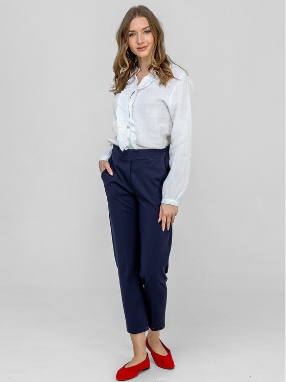 Perso Perso Spodnie materiałowe PTE242402F Granatowy Regular Fit