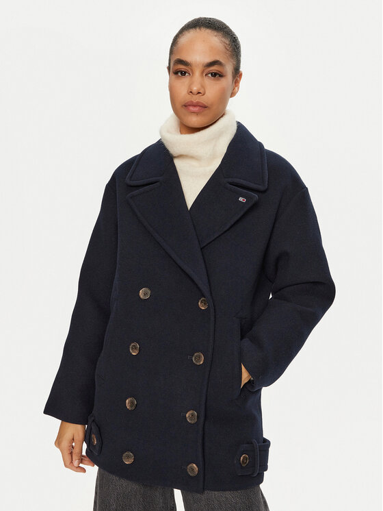 Tommy Jeans Tommy Jeans Kabát pro přechodné období DW0DW19752 Tmavomodrá Regular Fit
