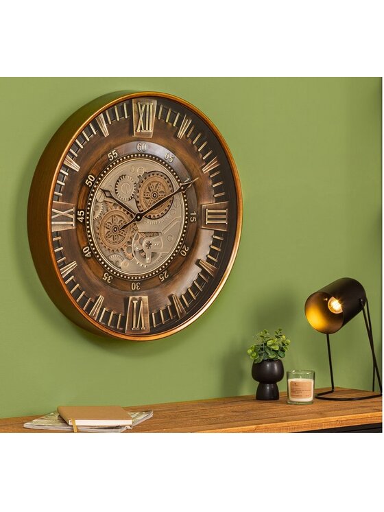 MIAhome MIAhome Zegar ścienny z widocznym mechanizmem 59 cm Czarny