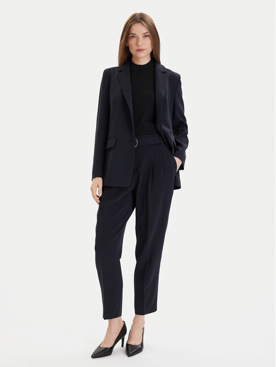 BOSS Boss Текстилни панталони Tapiah 50490037 Тъмносин Regular Fit