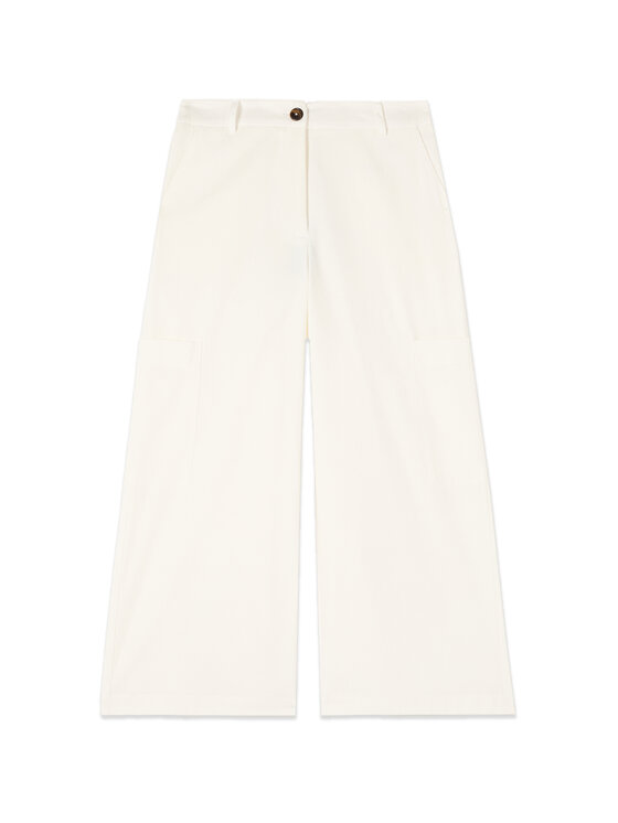 Oltre Oltre Spodnie materiałowe P744R008878N011 Biały Baggy Fit