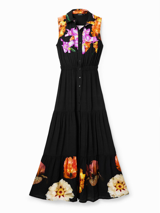 Desigual Desigual Vsakodnevna obleka Suiza-Lacroix 23SWVW77 Črna Regular Fit