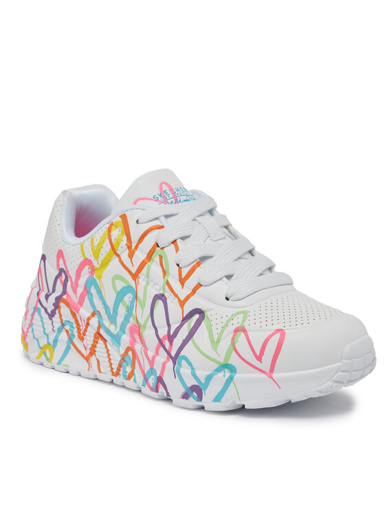 Skechers Skechers Sneakersy Uno Lite Spread The Love 314064L/WML Bílá