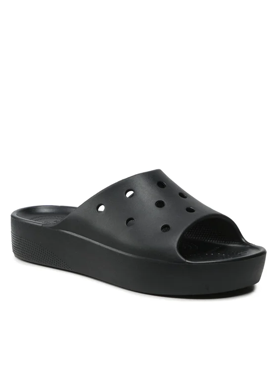Crocs Pantoletten Classic Platform Slide 208180 Schwarz