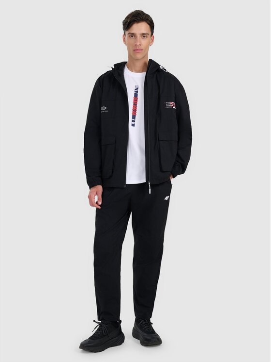 4F 4F Bunda pro přechodné období 4FRAW25TSWSM2460-20S Černá Regular Fit