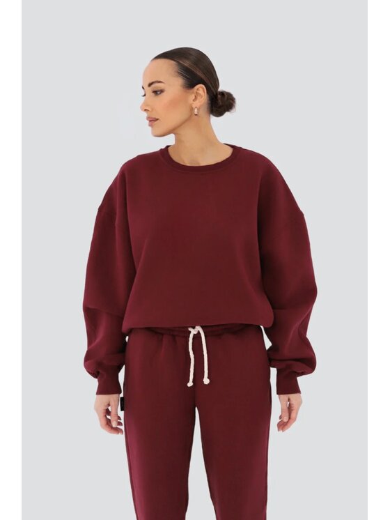 Bluza, rozmiar S/M, Bordowy, Bluza damska oversize