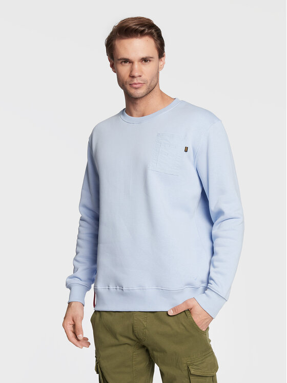 Alpha Industries Bluză Pocket 108303 Albastru celest Regular Fit
