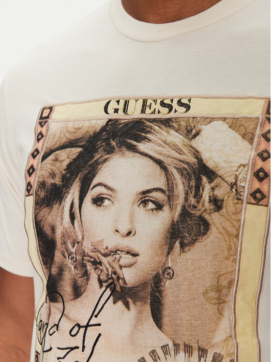 Guess Guess T-krekls M5GI41 KBW41 Écru Regular Fit