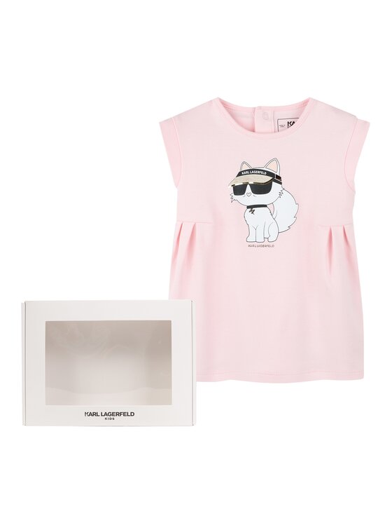 Karl Lagerfeld Kids Karl Lagerfeld Kids Sukienka codzienna Z30510 S Różowy Regular Fit