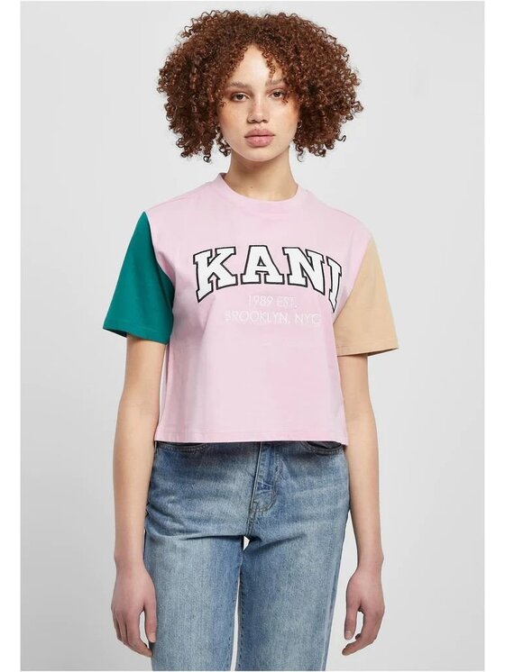 Karl Kani Karl Kani T-Shirt SERIF CROP BLOCK TEE Kolorowy Regular Fit