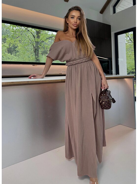 Agatha Studio Agatha Studio Sukienka codzienna A26SS-SU-K02 Beżowy Regular Fit