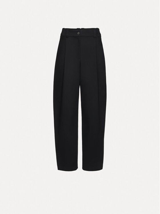 La Mania La Mania Spodnie materiałowe CHAKA Czarny Basic Fit