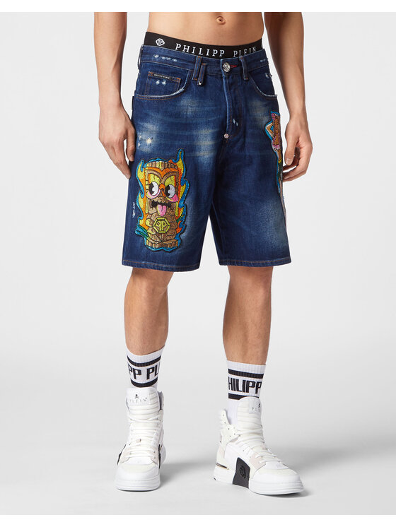 PHILIPP PLEIN PHILIPP PLEIN Džínové šortky 3335 Barevná Regular Fit