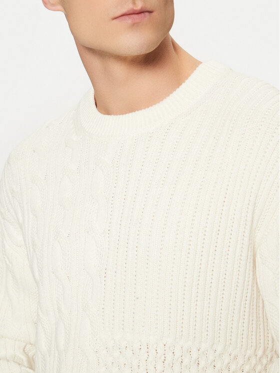 Tom Tailor Denim Tom Tailor Denim Sweter 1044433 Écru Relaxed Fit