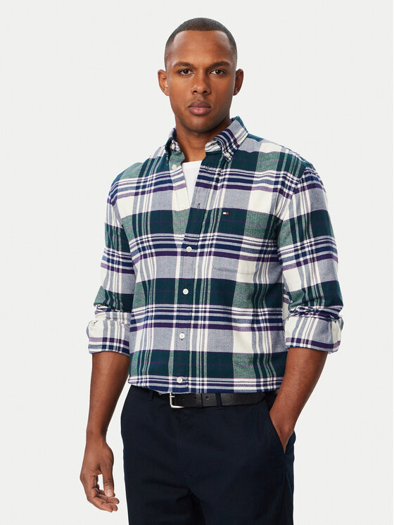 Tommy Hilfiger Tommy Hilfiger Риза Hero Flannel MW0MW44592 Зелен Regular Fit