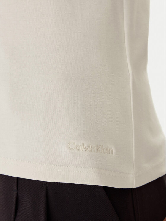Calvin Klein Calvin Klein Tričko LV044C216G Écru Regular Fit