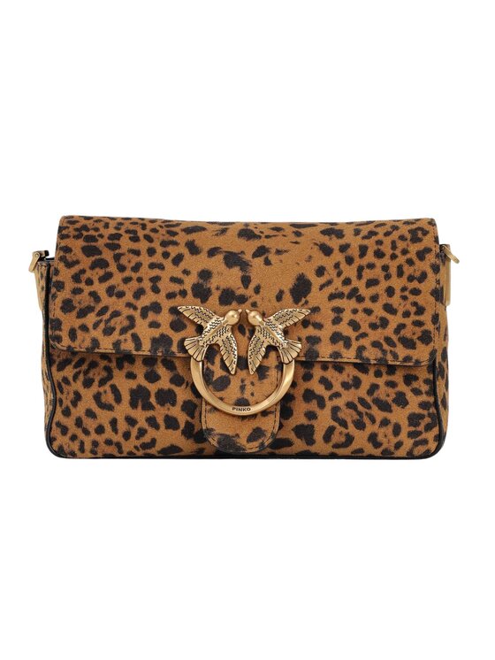 PINKO PINKO Borsa Love one slouchy mini mzzo bac stampa macula Marrone