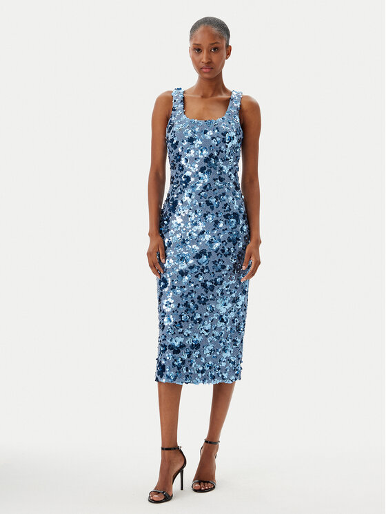 MICHAEL Michael Kors MICHAEL Michael Kors Коктейльна сукня MS5830EHHS Блакитний Slim Fit