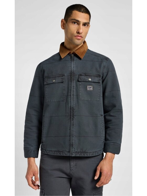 Lee Lee Kurtka koszulowa Quilted Workwear Jacket Szary Regular Fit