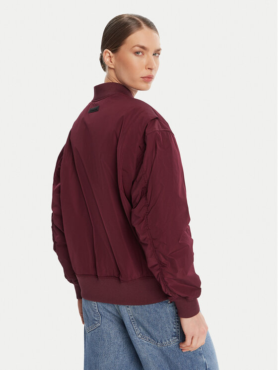 Patrizia Pepe Patrizia Pepe Kurtka bomber 8O0185 A619 Bordowy Regular Fit