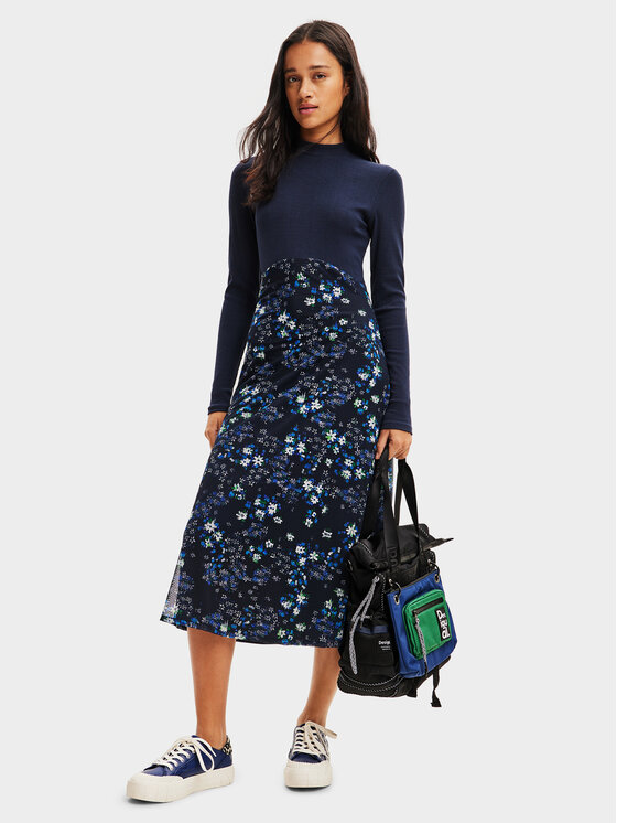 Desigual Desigual Igapäevane kleit 23WWVK11 Sinine Regular Fit