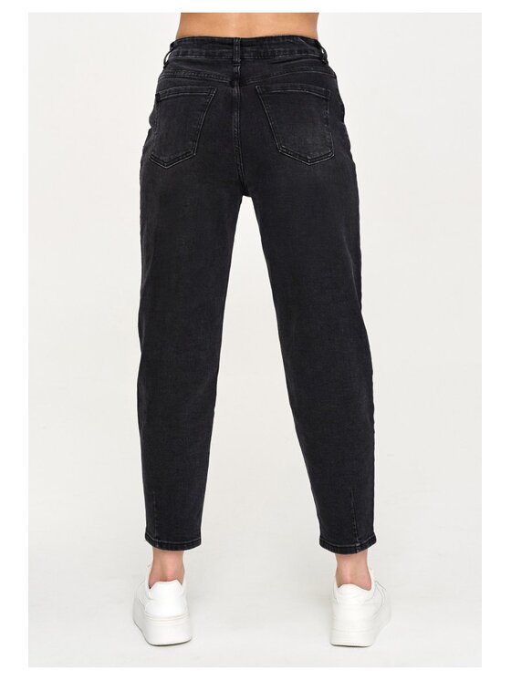 Makadamia Makadamia Jeansy C85 Czarny Baggy Fit
