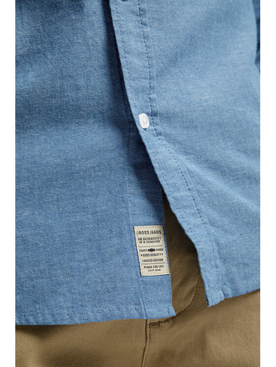 Cross Jeans Cross Jeans Koszula 35605-005 Niebieski Regular Fit