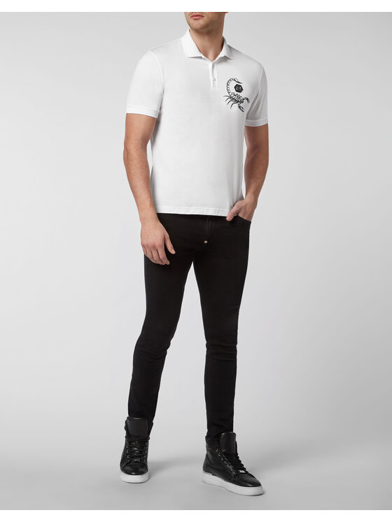PHILIPP PLEIN PHILIPP PLEIN Polo 5425 Biały Slim Fit