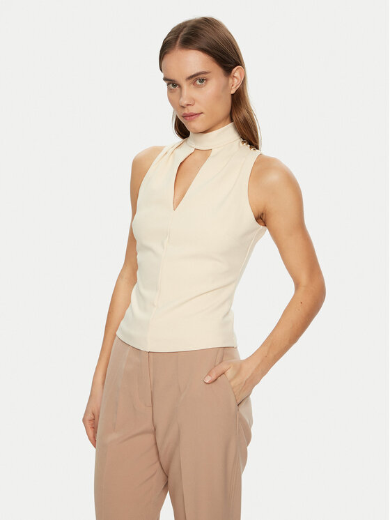 Guess Guess Blúz W5RP05 KCBO2 Ekru Regular Fit