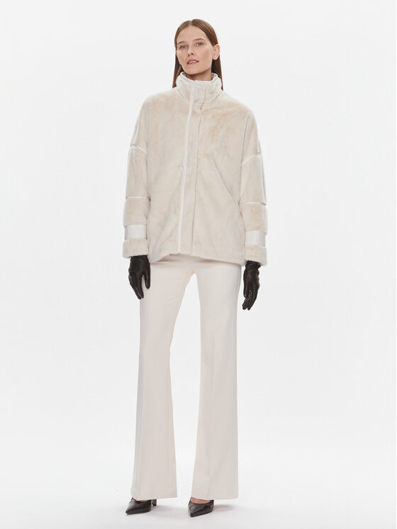 Bruuns Bazaar Bruuns Bazaar Pelzmantel Lyn BBW3679 Écru Regular Fit