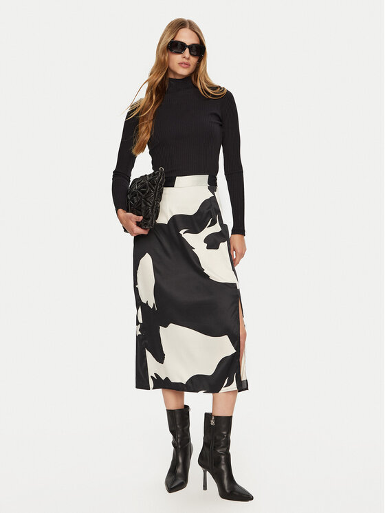 ONLY ONLY Spódnica midi Jane 15314054 Czarny Regular Fit